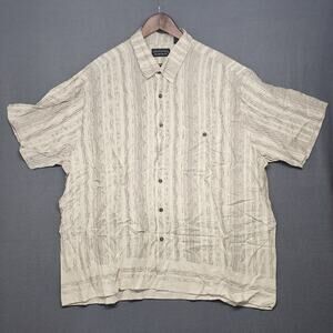 Crossings Shirt Men XXL 2XL Short Sleeve Button Up 80s 90s Kramer Club Rayon Vtg